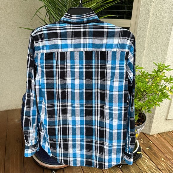 EIGHTY EIGHT PLATINUM Plaid Epaulet Shirt - M - Picture 6 of 8